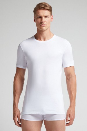 White Intimissimi Superior Cotton Men T-Shirt | UB5ZaTGc