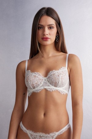 White Intimissimi The Most Romantic Season Daniela Balconette Women Bra | mXWChlxT