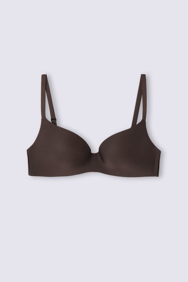 Beige Brown Intimissimi Adele Wireless Boost Triangle Ultralight Microfiber Women Bra | Cn1YavNB