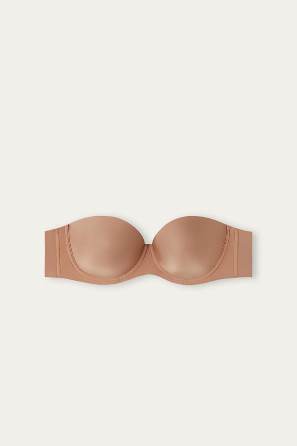 Beige Intimissimi Giada Microfiber Bandeau Women Bra | ehbXH01K