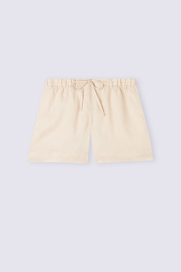 Beige Intimissimi Linen Cloth Women Shorts | 9FqU9gh5