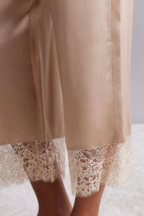 Beige Intimissimi Living In Luxe Silk Women Pants | DY9yurHQ