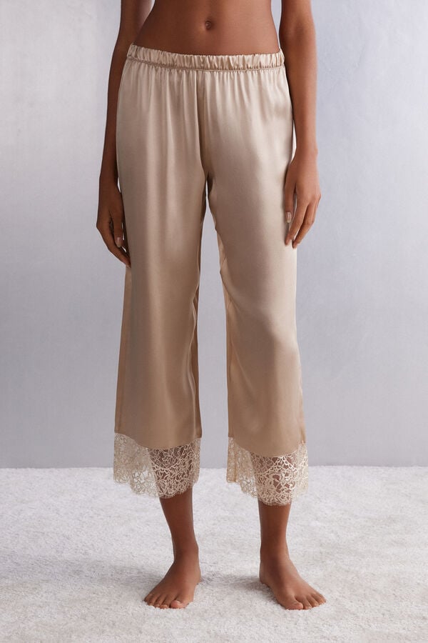 Beige Intimissimi Living In Luxe Silk Women Pants | DY9yurHQ