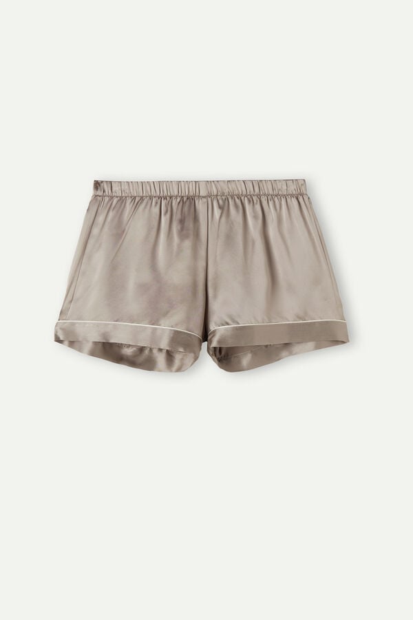 Beige Intimissimi Silk With Contrast Trim Women Shorts | Q1wgKzt1