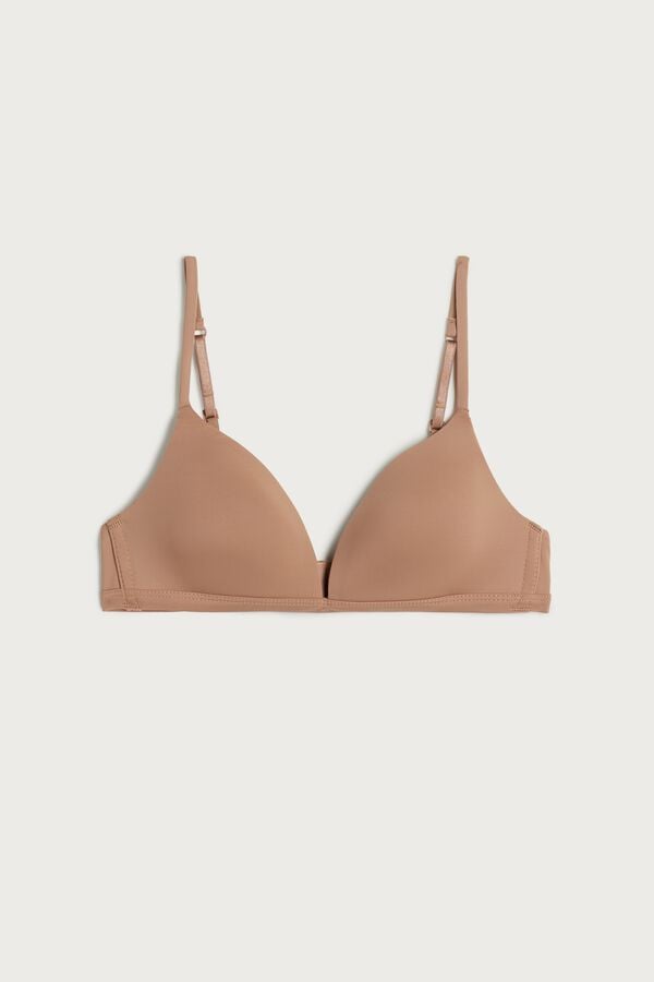 Beige Intimissimi Tiziana Microfiber Triangle Women Bra | FoZizFTs