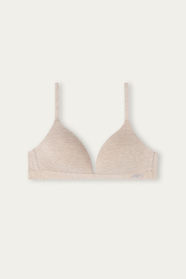 Beige Intimissimi Tiziana Triangle Cotton Women Bra | nh4a0tT4