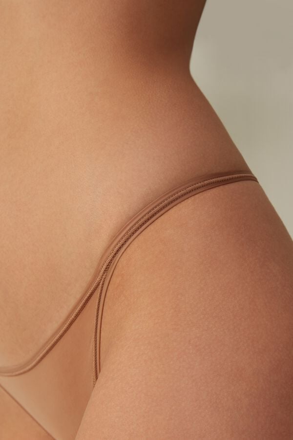 Beige Intimissimi Ultralight Microfiber Straps Women Thong | sSQNCqzH