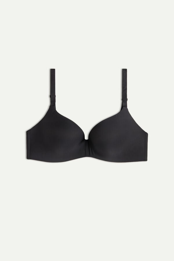 Black Intimissimi Adele Wireless Boost Triangle Ultralight Microfiber Women Bra | iblHNG0U