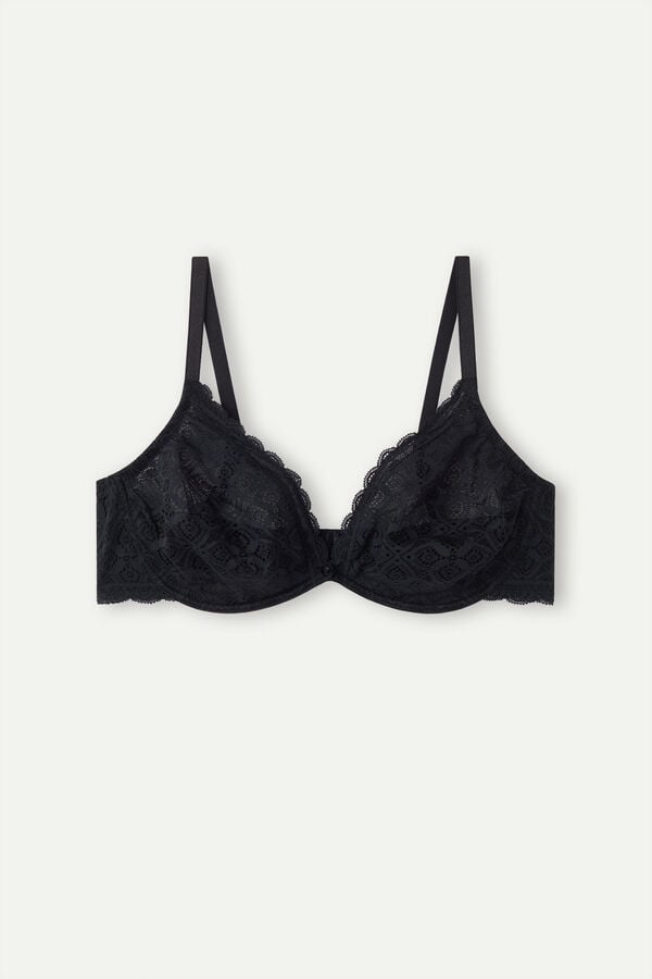 Black Intimissimi Alessia Balconette Lace Women Bra | 7fDjy7K9