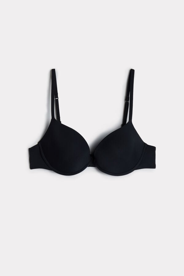 Black Intimissimi Bellissima Push-Up Microfiber Women Bra | KIfUqugo