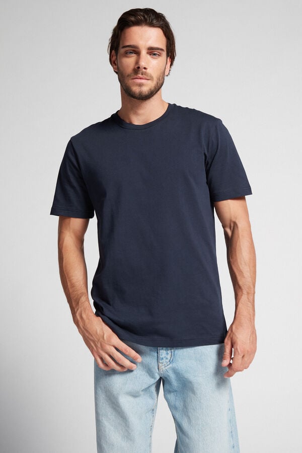 Black Intimissimi Cotton Jersey Men T-Shirt | IaimrX3r