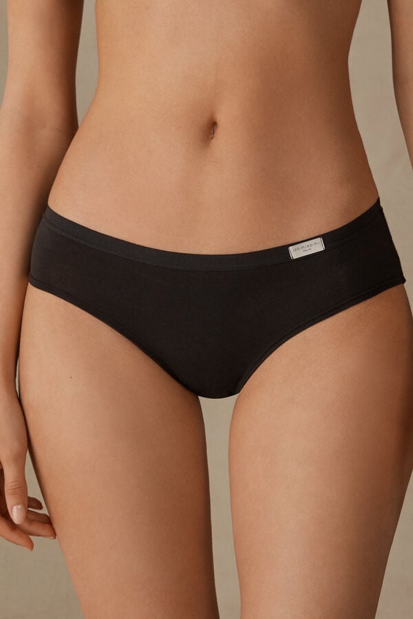 Black Intimissimi Cozy Cotton Women Panties | Zit0Du2W