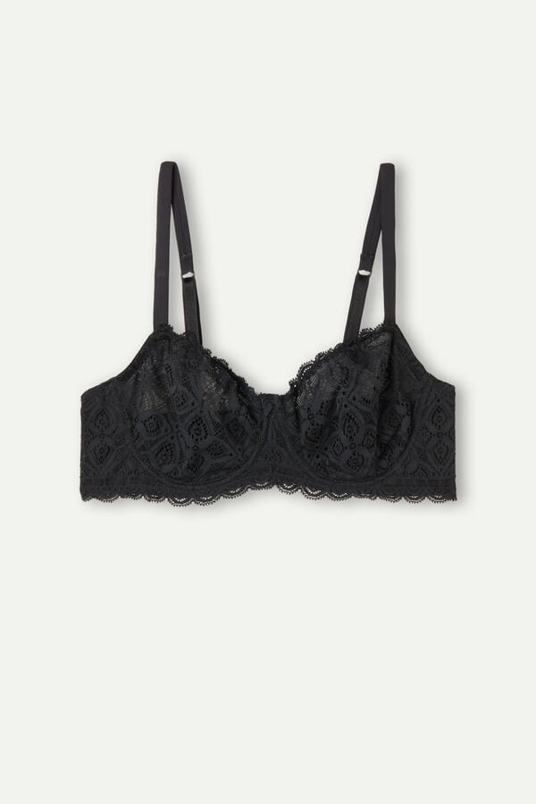 Black Intimissimi Daniela Balconette Lace Women Bra | DUIirlq5