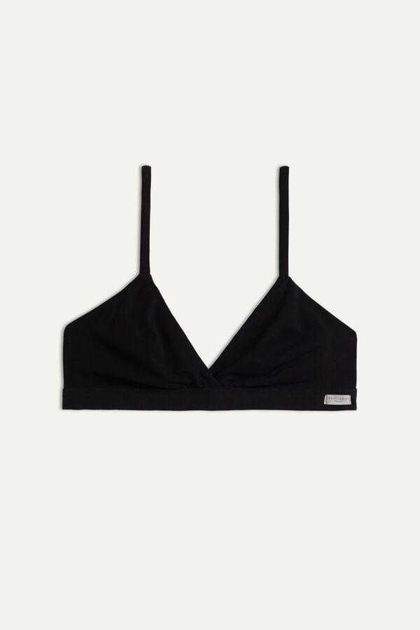 Black Intimissimi Emma Triangle Natural Cotton Women Bra | DKqnt8hU