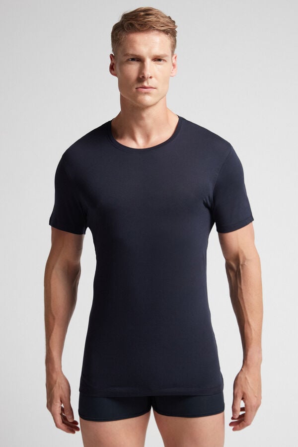 Black Intimissimi Extrafine Superior Cotton Men T-Shirt | ymKy1lRU