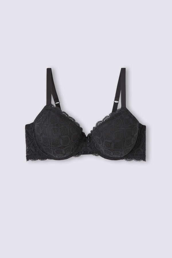 Black Intimissimi Francesca Balconette Lace Women Bra | B7Xgtmf7