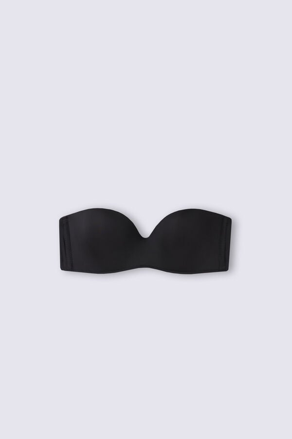 Black Intimissimi Gioia Bandeau Ultralight Microfiber Women Bra | U46UGuZK