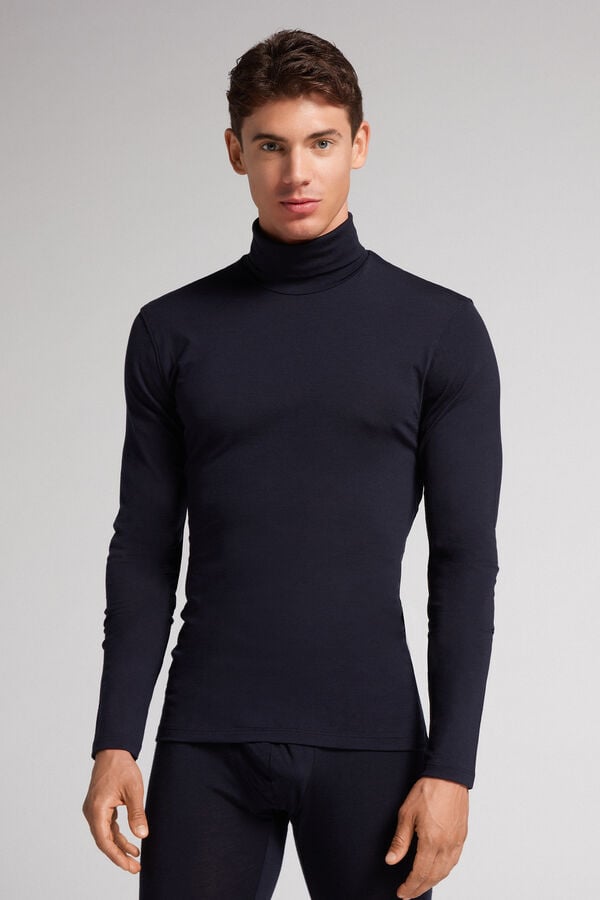 Black Intimissimi High-Neck Merino-Wool Men Long Sleeve | hzg91qSX