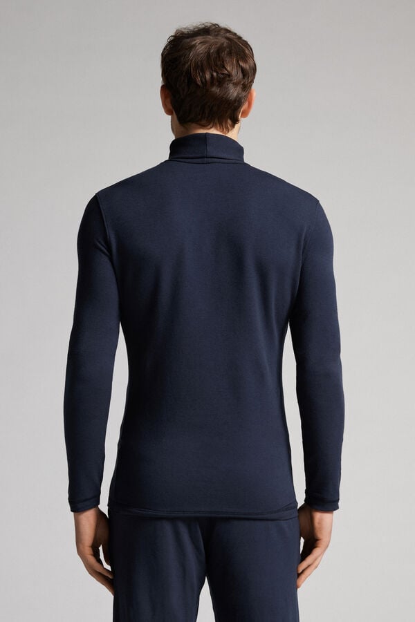 Black Intimissimi High-Neck Modal-Cashmere Men Long Sleeve | Jp36gIha