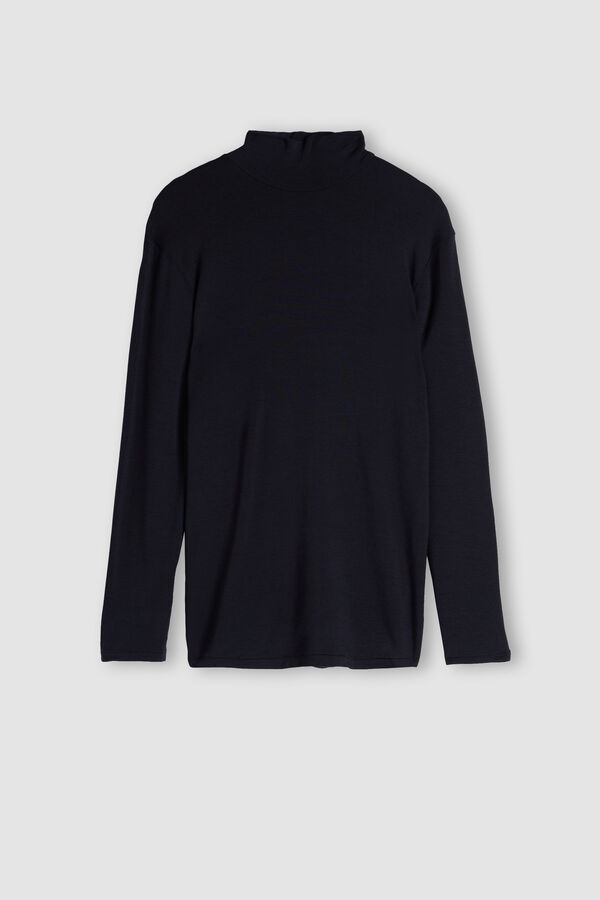 Black Intimissimi High-Neck Modal-Cashmere Men Long Sleeve | Jp36gIha