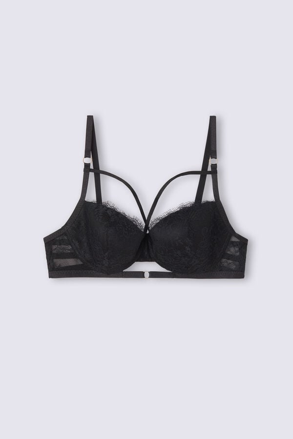 Black Intimissimi Intricate Surface Sofia Balconette Women Bra | Nz1qrbvl