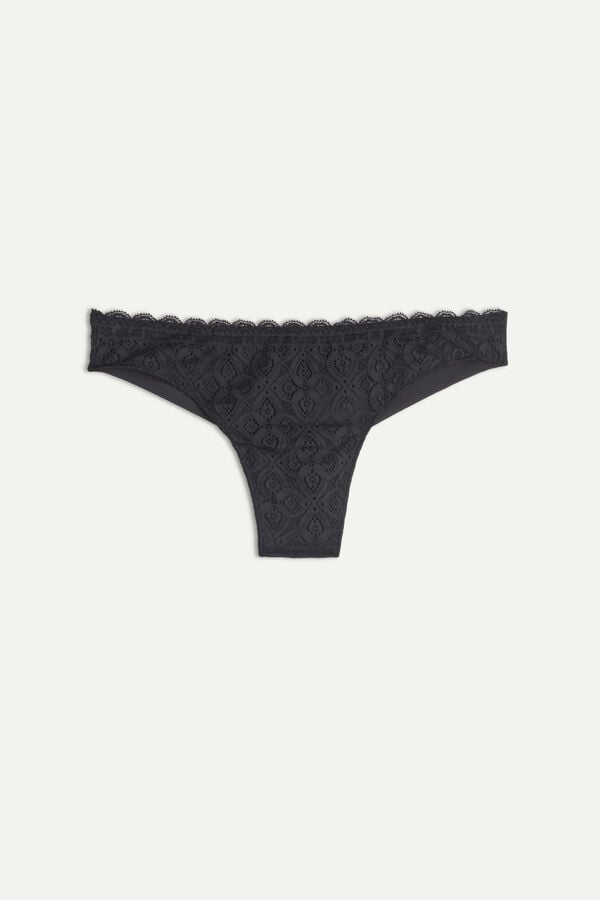 Black Intimissimi Lace And Microfiberzilian Women Briefs | 5pak5efo