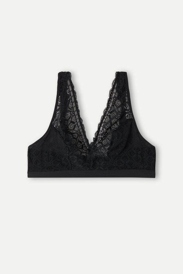 Black Intimissimi Lara Triangle Lace Women Bra | Ze71KuaD