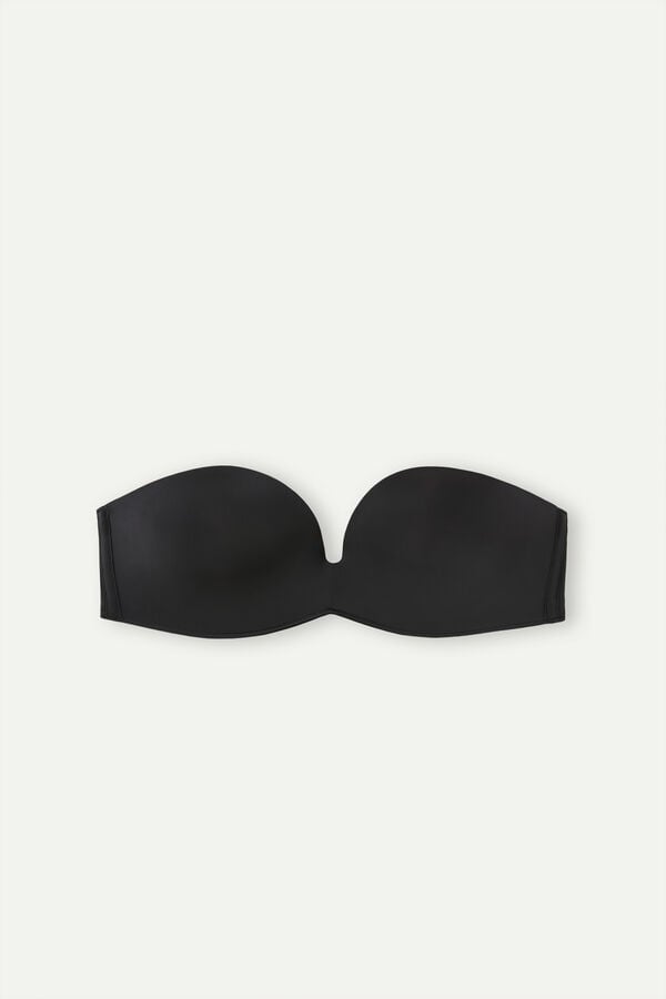 Black Intimissimi Laura Bandeau Ultralight Microfiber Women Bra | ajDsX7kk