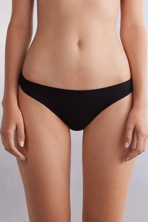 Black Intimissimi Low Rise Cotton Women Panties | hq8KWX7U