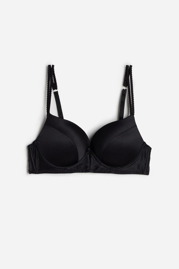 Black Intimissimi Mia Silk Super Push-Up Women Bra | 0cjAc6cY