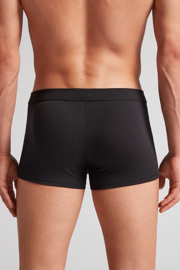 Black Intimissimi Micro Dot Natural Fresh Supima® Cotton Men Boxer | nhp2lCmi