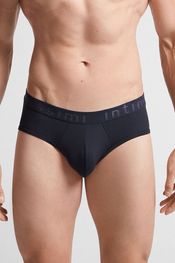 Black Intimissimi Microfiber Logo Detail Men Briefs | C3SvReUx