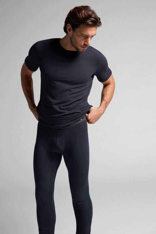 Black Intimissimi Modal-Cashmere Men Leggings | im575s7e