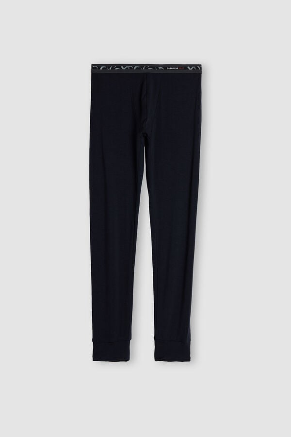 Black Intimissimi Modal-Cashmere Men Leggings | im575s7e