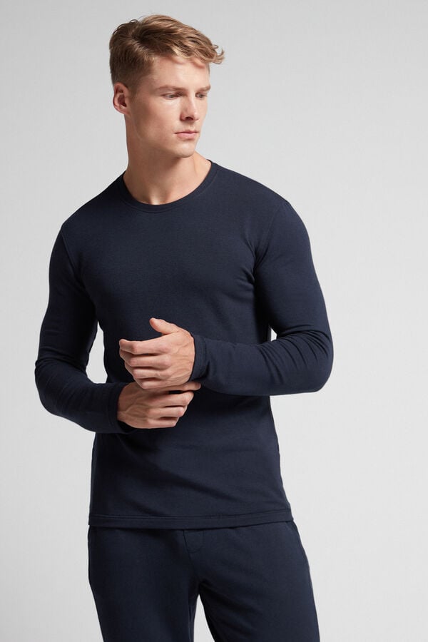 Black Intimissimi Modal-Cashmere Men Long Sleeve | XW363NDt