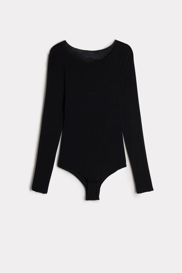 Black Intimissimi Modal And Cashmere Women Bodysuit | 1YxkomKN