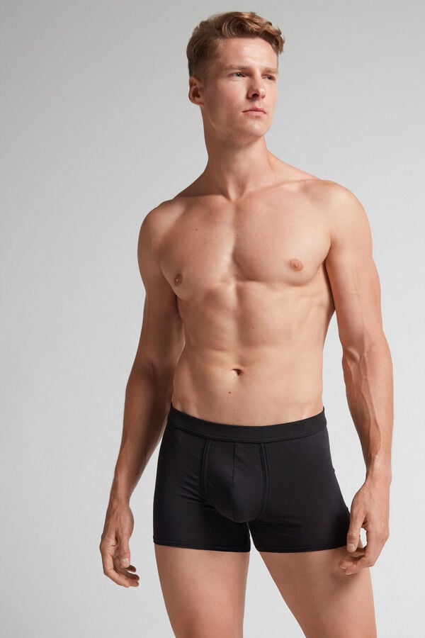 Black Intimissimi Natural Fresh Cotton Men Boxer | o09HhHkv