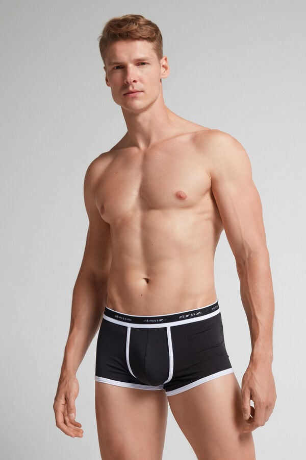 Black Intimissimi Natural Fresh Cotton Men Boxer | YRp8mvu9