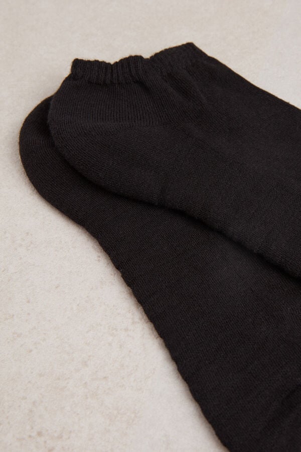 Black Intimissimi No-Show Terrycloth Men Socks | t1mDW86x