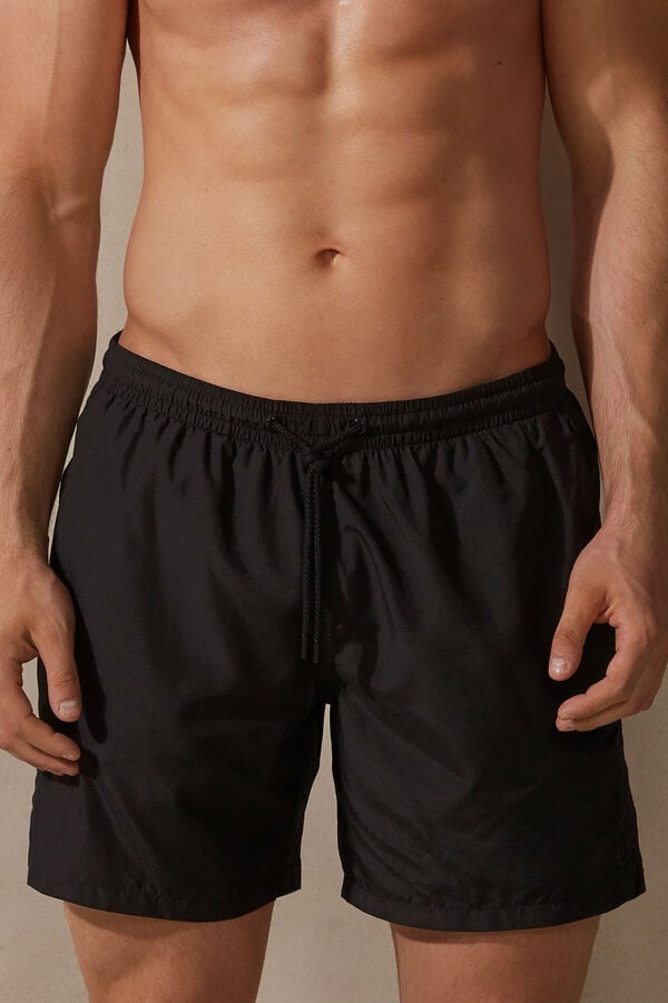 Black Intimissimi Plain Men Swim Trunks | BKyCCSIs