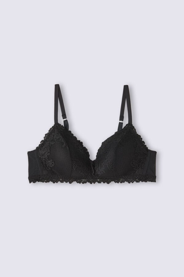 Black Intimissimi Pretty Flowers Tiziana Triangle Women Bra | 6WJhqzUQ