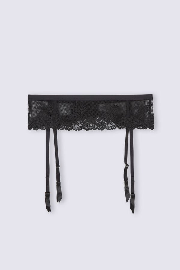 Black Intimissimi Pretty Flowers Women Belt | HH98Grsc