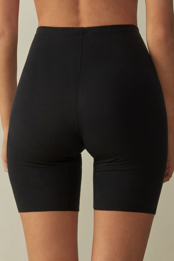 Black Intimissimi Raw Edge Seamless Cotton Women Shorts | zQ62cxv7