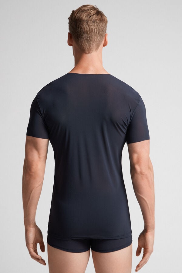 Black Intimissimi Seamless Micromesh Men T-Shirt | 9WJUo2JB