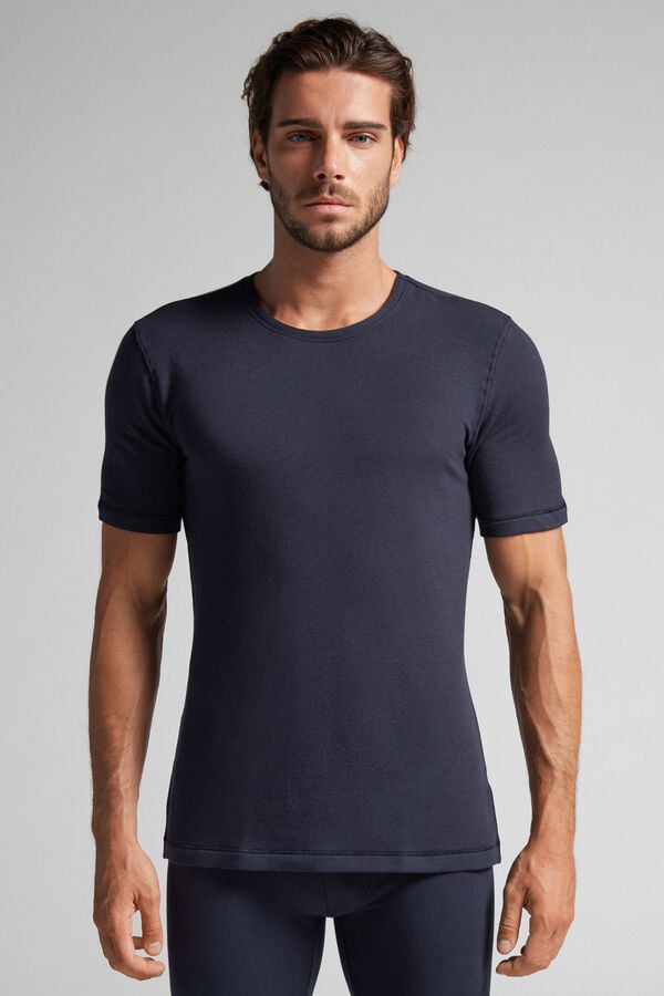 Black Intimissimi Short-Sleeve Modal-Cashmere Men T-Shirt | GqyCT6D1