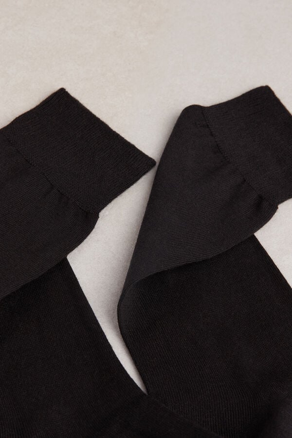 Black Intimissimi Short Chashmere-Silk-Cotton Men Socks | h1g694XS