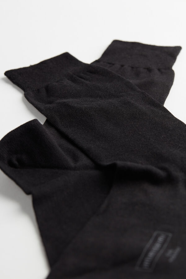 Black Intimissimi Short Chashmere-Silk-Cotton Men Socks | h1g694XS