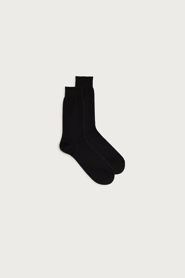 Black Intimissimi Short Chashmere-Silk-Cotton Men Socks | h1g694XS