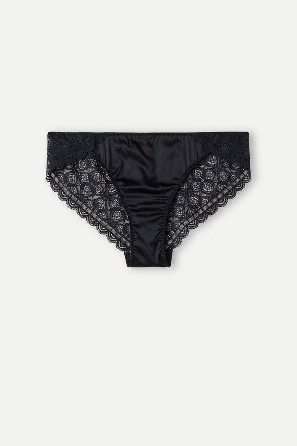 Black Intimissimi Silk And Lace Women Briefs | Hl8mDuWc