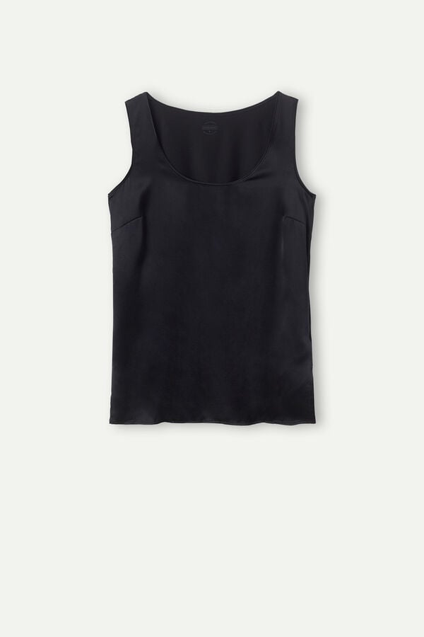 Black Intimissimi Silk And Modal Women Tank Top | 3vDfpjYa